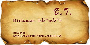 Birbauer Tömör névjegykártya
